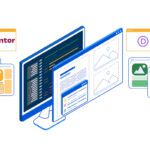 Elementor vs Divi split-screen graphic showing interface and template differences between the two builders