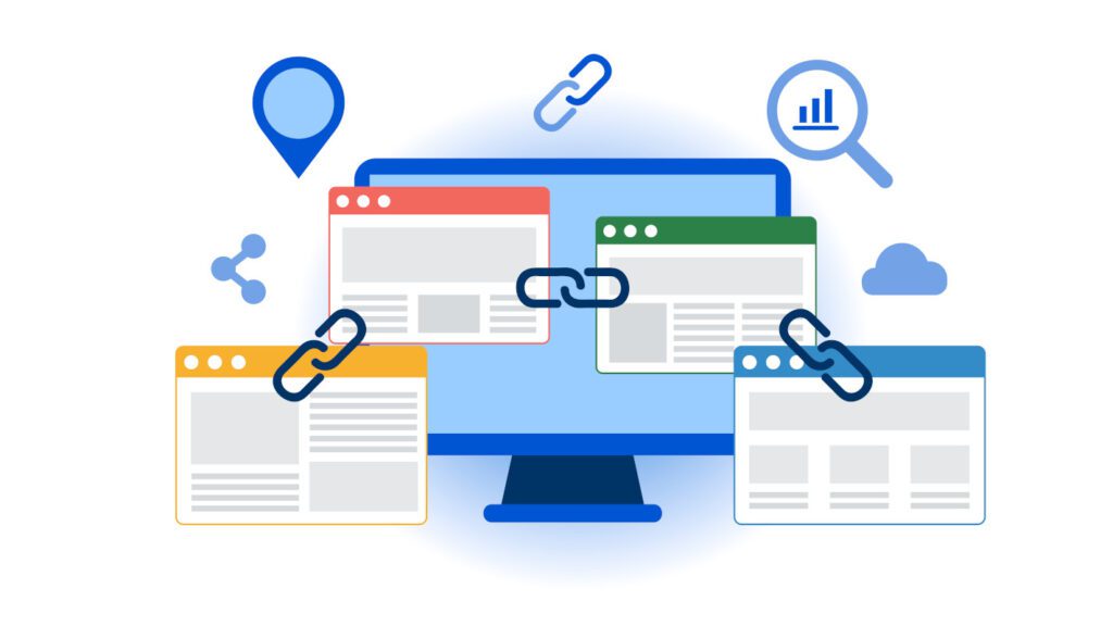 Visual diagrams of internal linking and site architecture tools featured in the Best Web Tools for Building a Website
